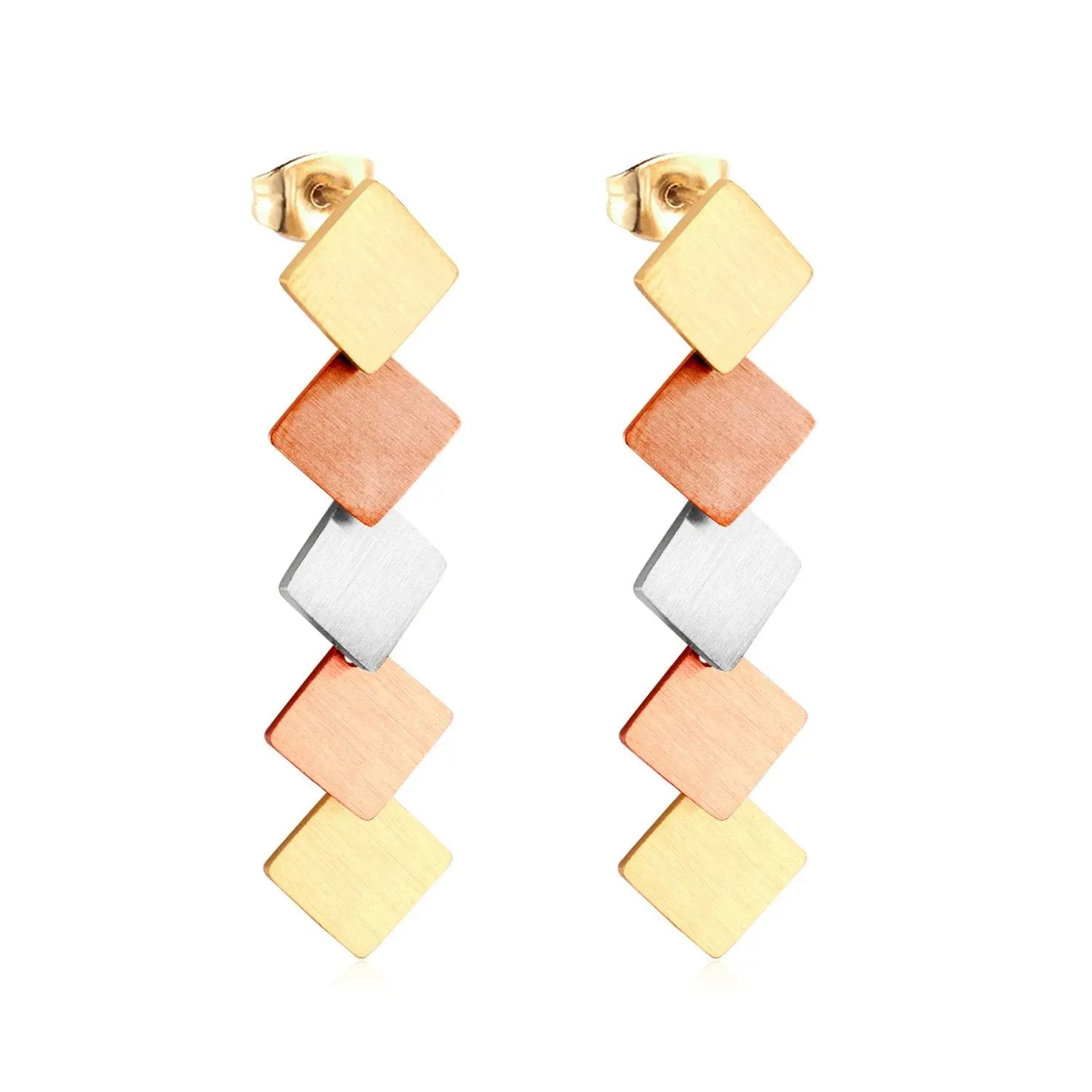 korean style Drop Square Round Earing Stainless Steel 2020 Dangle Earrings Set For Women Fashion Jewelry Party Gift asonjewelry