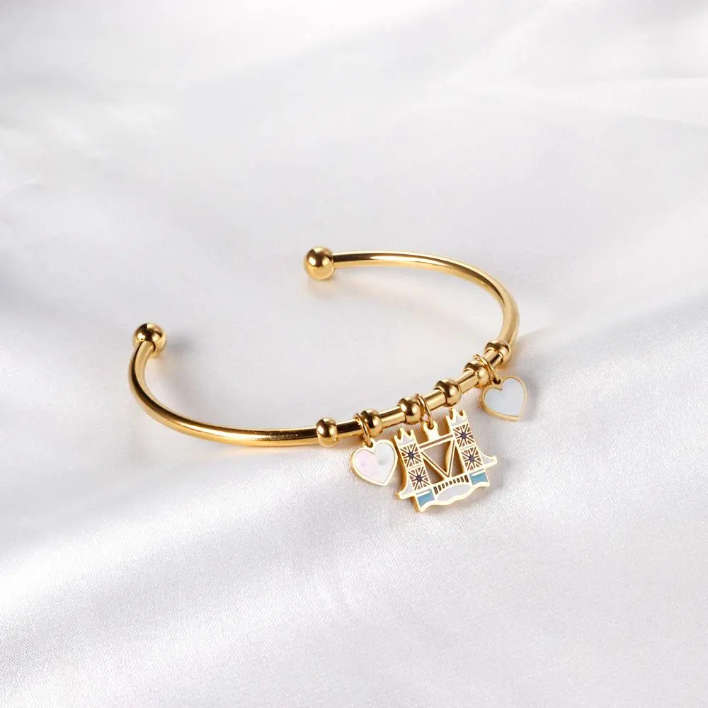 Love Country Bangles With Cute Pattern Charms Statement Customize Bangles For Girls Women Designer Jewelry Bracelet asonjewelry