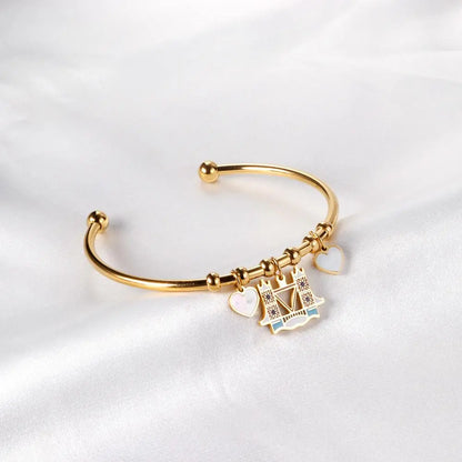 Love Country Bangles With Cute Pattern Charms Statement Customize Bangles For Girls Women Designer Jewelry Bracelet asonjewelry