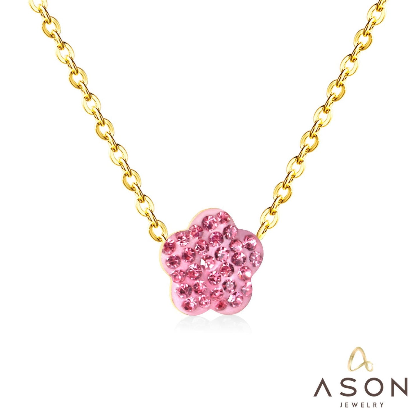 ASON Flower Clay Pendant Necklaces Stainless Steel 12 Color Wholesale Chain Jewelry Female Party Necklaces Wedding asonjewelry