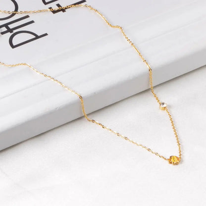 Small Yellow Blue Fish Pendant Necklace Stainless Steel Necklace For Women Fashion Animal Jewellry Necklace Choker asonjewelry