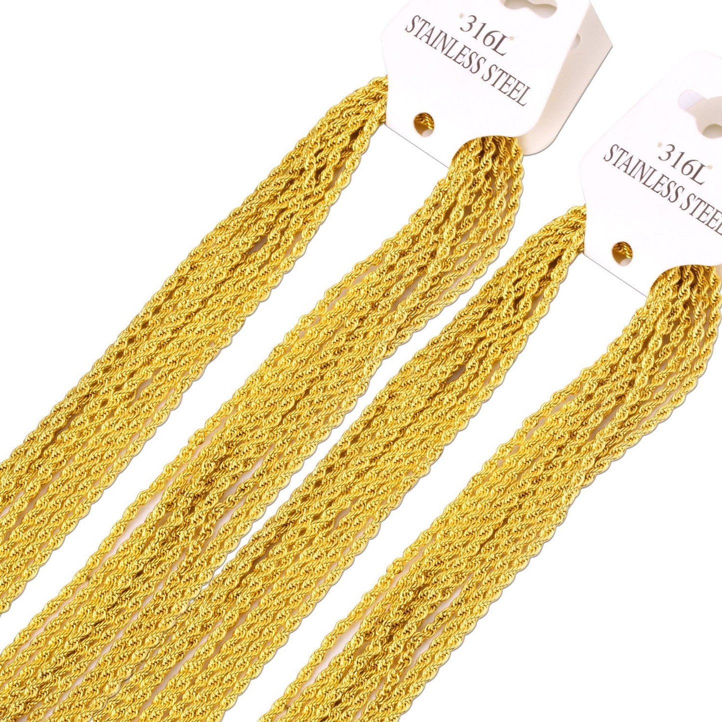 ASON 10pcs/lots Stainless Steel Twist Chains Necklace Women Men 2mm Length 45cm 50cm 55cm 60cm Long Chain Jewelry Accessories asonjewelry