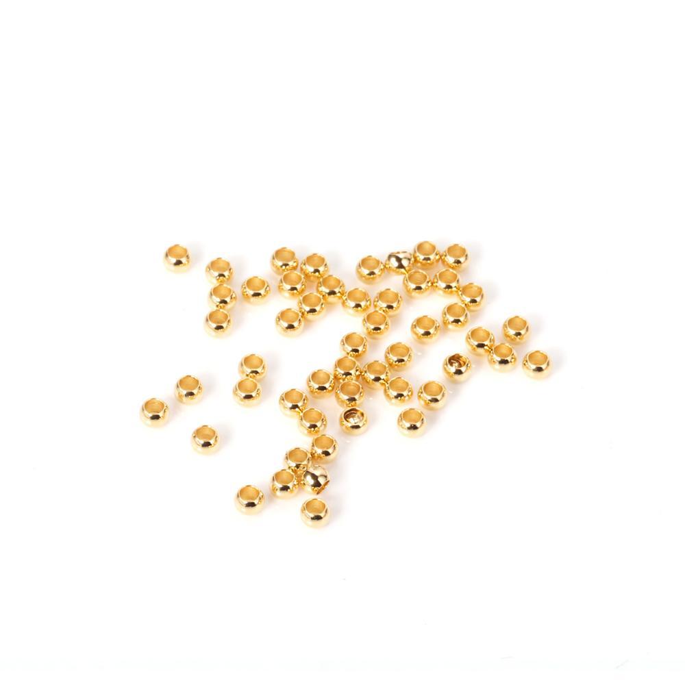 ASON 100pcs/Lot Gold/Silver Color Stainless Steel Spacer Beads Loose Ball for Necklace Bracelet DIY Jewelry Making Supplies asonjewelry