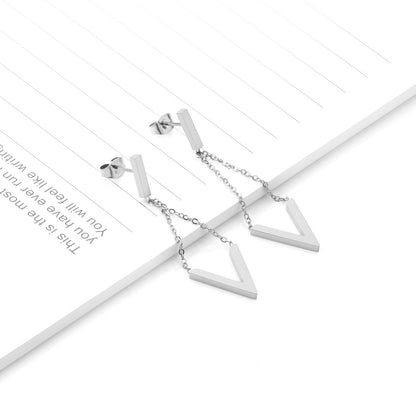 ASON Elegant V Letter Drop Earrings 316L Stainless Steel Geometric Hanging Dangle Earrings for Women Accessories Jewelry asonjewelry
