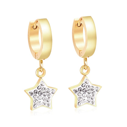 Clay CZ 2022 Star Drop Earring Sets Stainless Steel Gold Korean Dangle Earrings Set For Women Fashion Jewelry asonjewelry