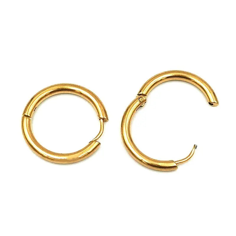 ASON /Lot Simple Style Stainless Steel Ear Studs Round Hoop Earring No Fade For Women Jewerly Accessories DiY Daily Wear asonjewelry