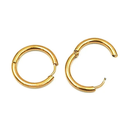 ASON /Lot Simple Style Stainless Steel Ear Studs Round Hoop Earring No Fade For Women Jewerly Accessories DiY Daily Wear asonjewelry