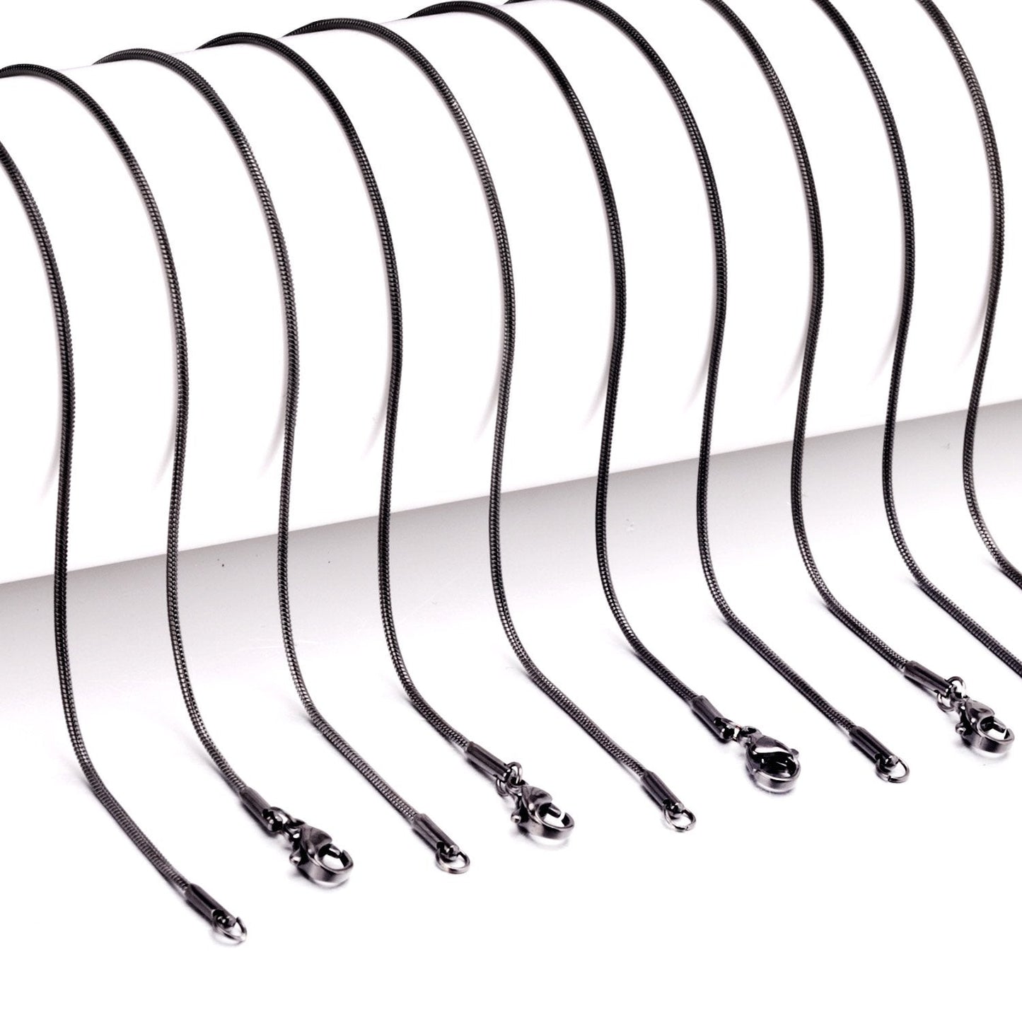 ASON 10pcs/Lot Snake Long Chains Necklace Women Accessories Stainless Steel 1mm 45cm/50cm/55cm/60cm For Jewelry Making Wholesale asonjewelry