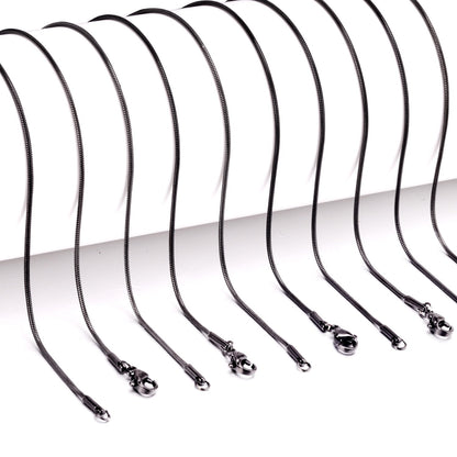 ASON 10pcs/Lot Snake Long Chains Necklace Women Accessories Stainless Steel 1mm 45cm/50cm/55cm/60cm For Jewelry Making Wholesale asonjewelry