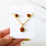 Round Shape Crimson Noble Style Necklaces Earrings Jewelry Sets For Female Valentine Present conjuntos de joya