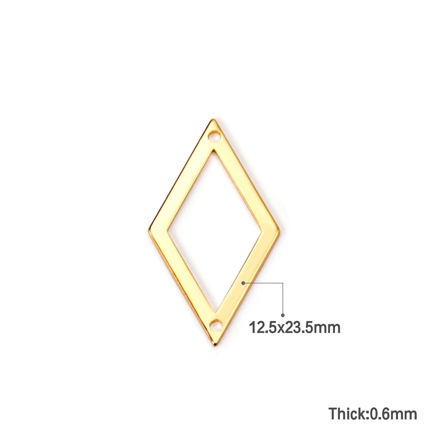 ASON 100 Pcs/Lot Rhombus Hollow Out Charms Extend Connector Charm With Holes Pendant Stainless Steel For Jewelry Making Supplies asonjewelry