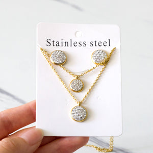 Fashion Cubic Zirconia Pendant Necklace Earrings Set For Woman Bride Wedding Jewelry Accessories pendientes bijoux