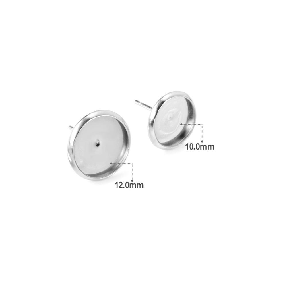 ASON 100pcs/lot Stainless Steel Blank Earring Base Cabochon Earrings Setting Accessories for DIY Jewelry Making Supplies asonjewelry