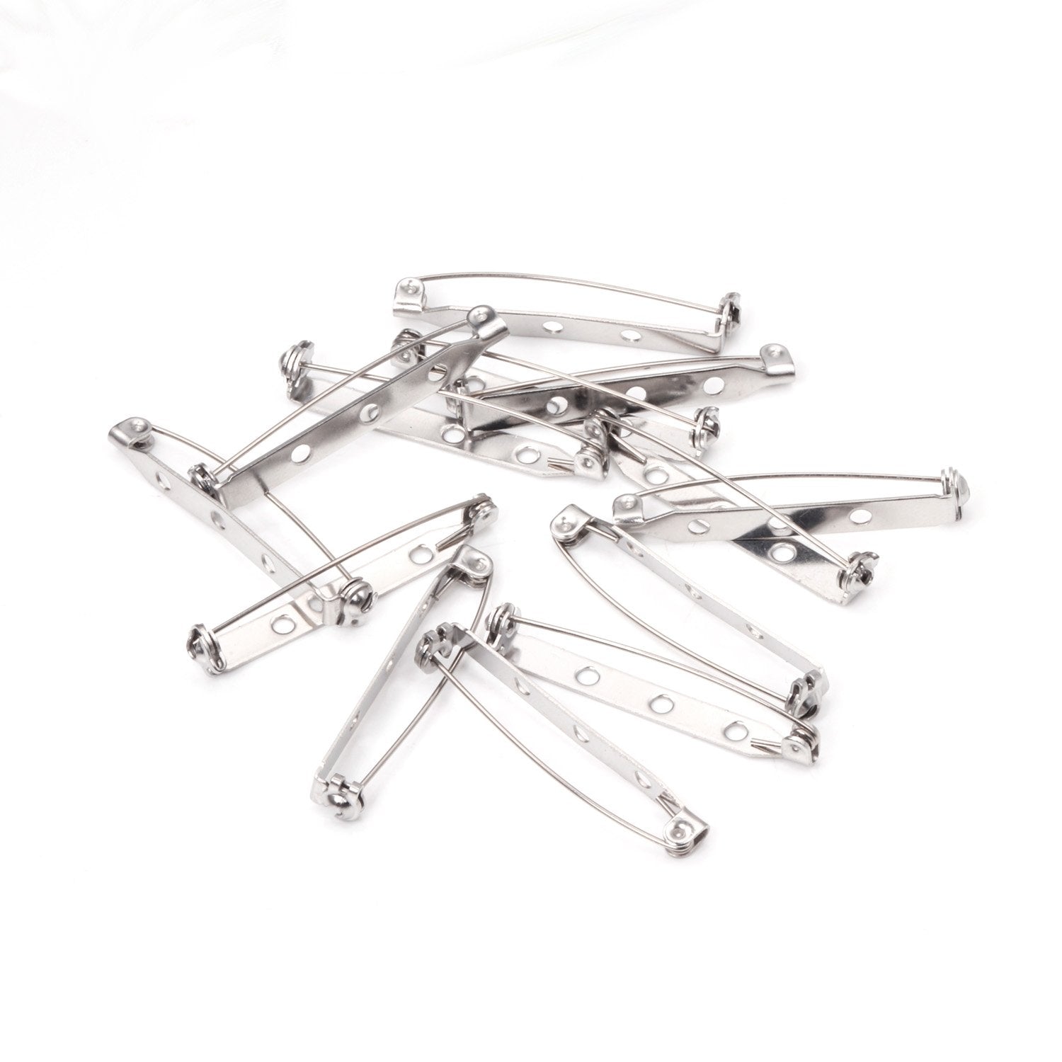 ASON 50pcs/lot Collar Pins Base Brooch Safety 316L Stainless Steel Brooch Base Accessories Scarf Pins Jewelry Making Supplies asonjewelry
