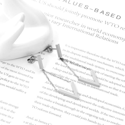 ASON Elegant V Letter Drop Earrings 316L Stainless Steel Geometric Hanging Dangle Earrings for Women Accessories Jewelry asonjewelry