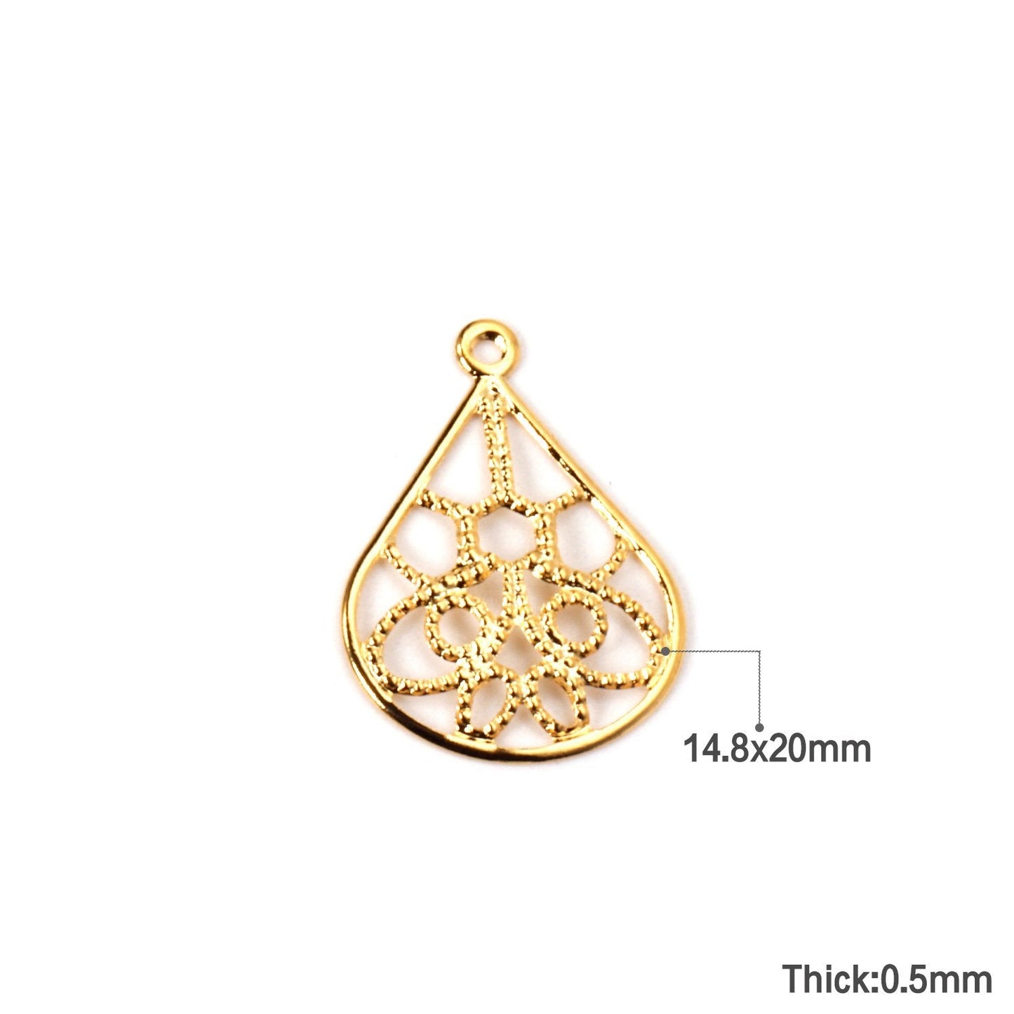 ASON 100 Pcs/Lots Classical Water Droplets Charm 316L Stainless Steel  For Necklace Earring DRY Handmade Jewelry Making Supplies asonjewelry