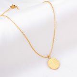 Stainless Steel Trendy Style Round  Pendant Nacklace Collar  For Women  accessories Party Collier Wedding Gold Color