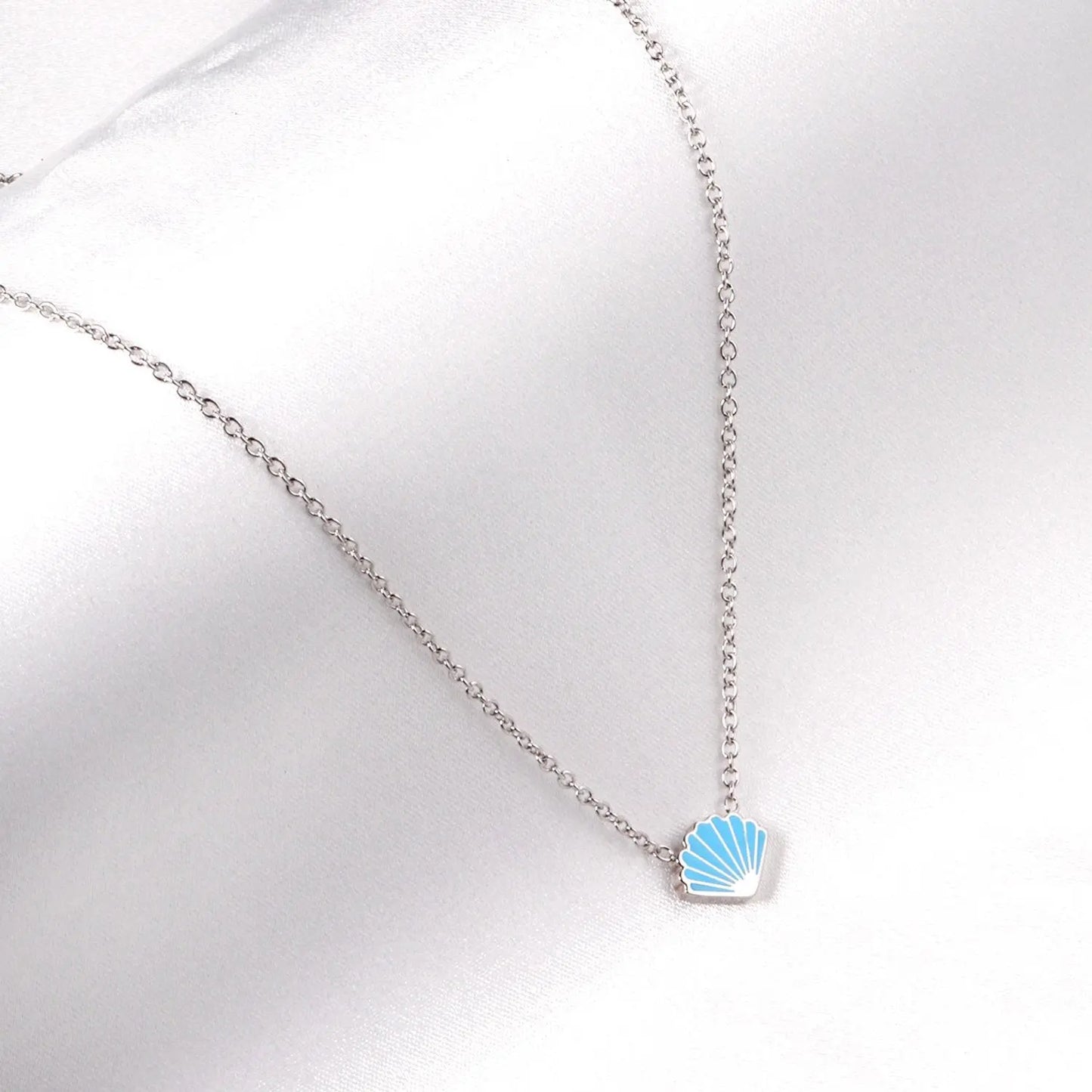 Rainbow Candy Pendant Necklace Women Stainless Steel Jewelry Wholesale Shell Fashion Pendant For Christmas Gifts asonjewelry