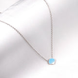 Collar con colgante de caramelo de arcoíris para mujer, joyería de acero inoxidable, colgante de moda de concha al por mayor para regalos de navidad 