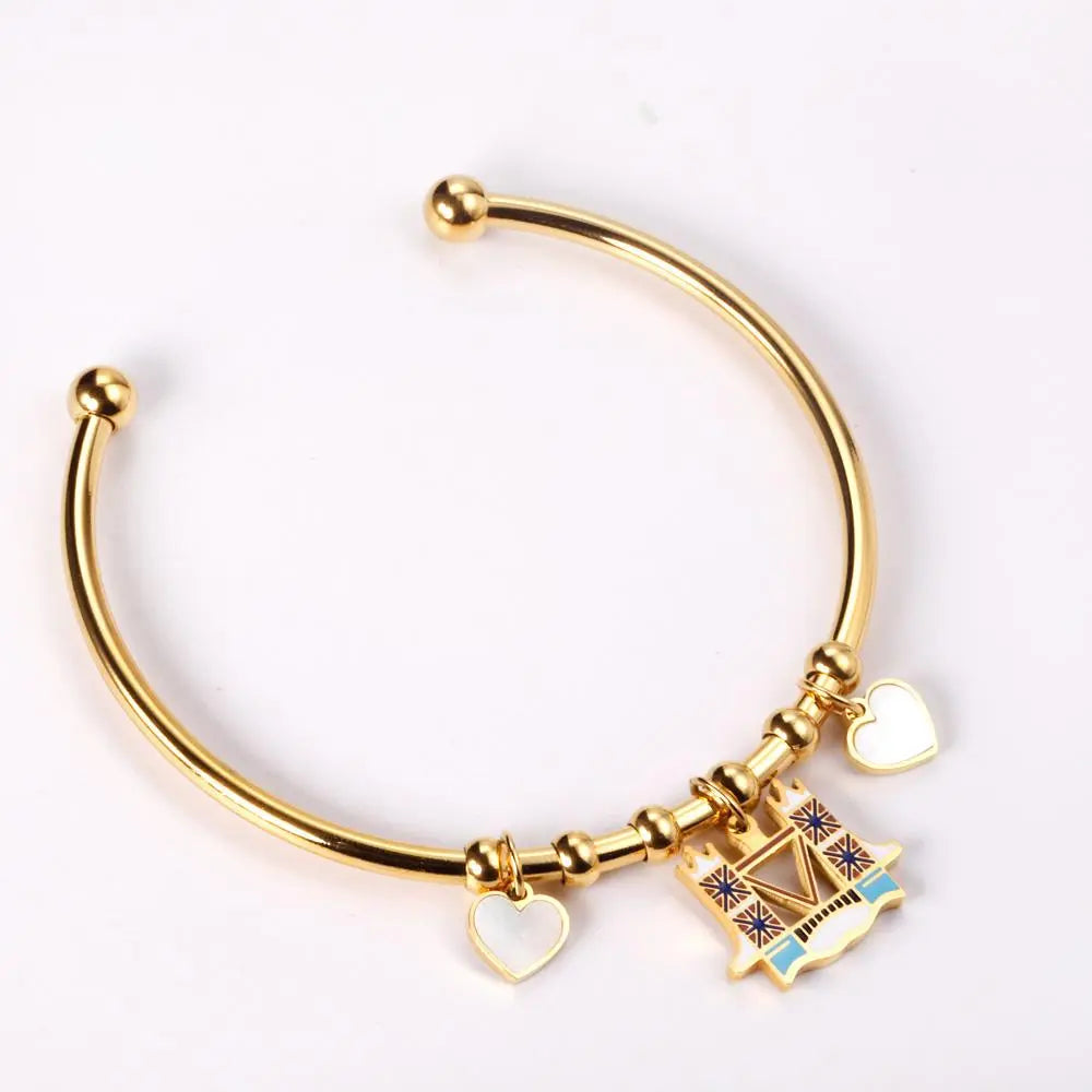 Love Country Bangles With Cute Pattern Charms Statement Customize Bangles For Girls Women Designer Jewelry Bracelet asonjewelry