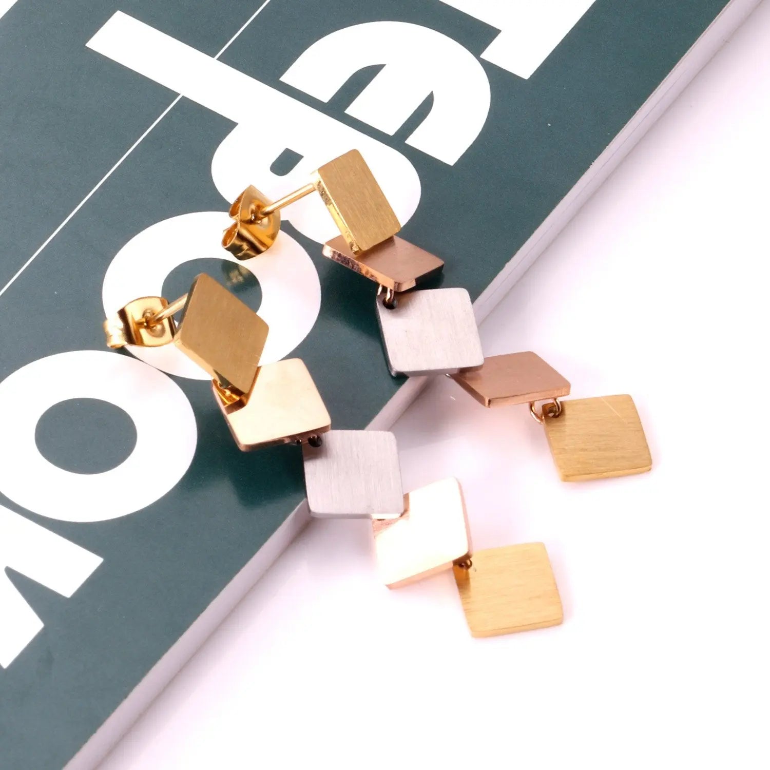 korean style Drop Square Round Earing Stainless Steel 2020 Dangle Earrings Set For Women Fashion Jewelry Party Gift asonjewelry