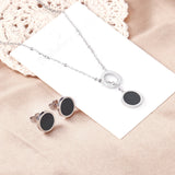 New Arrival Stainless Steel Gold/Silver Color Necklaces Earrings Sets Necklace For Women Party Jewellry Accessories