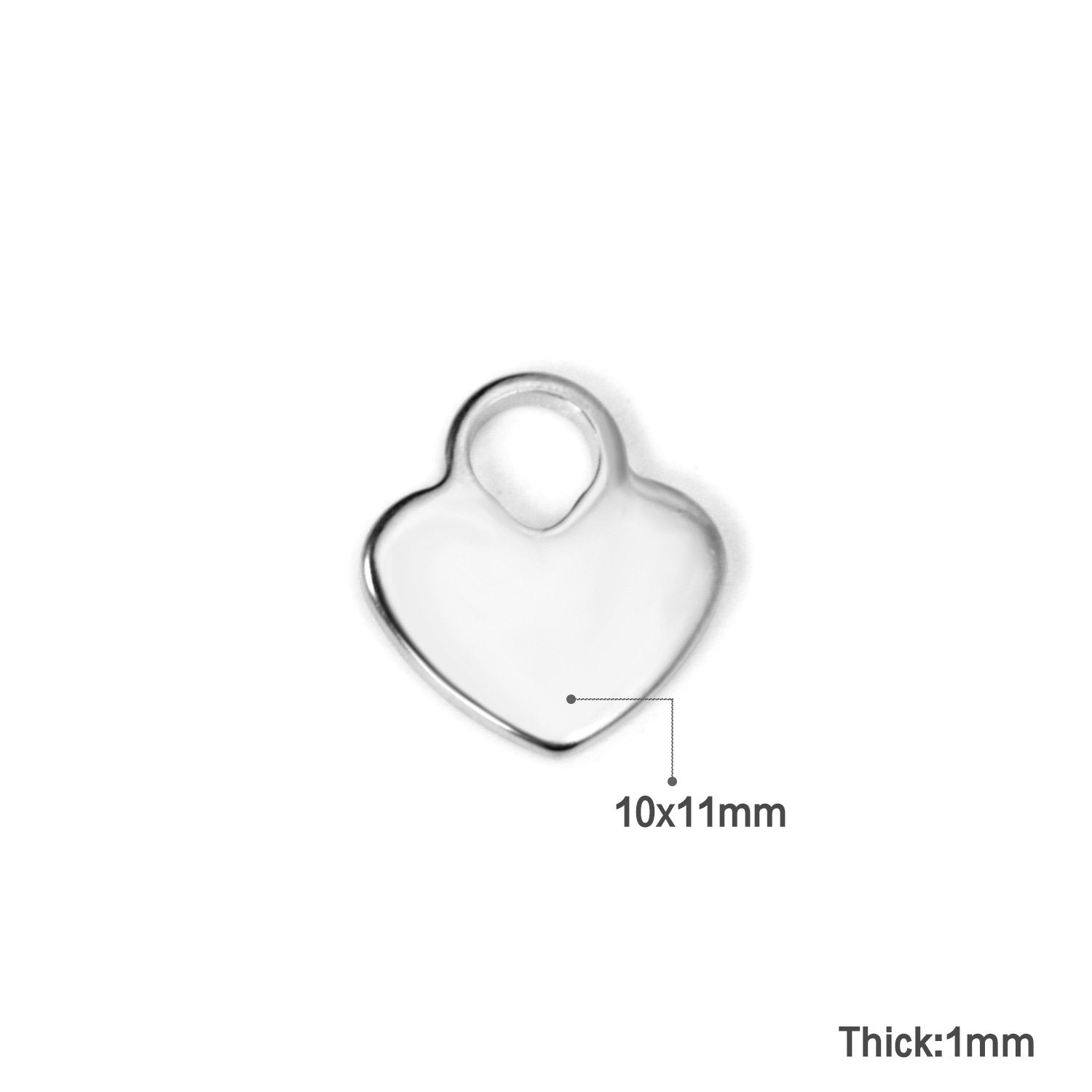 ASON 100pcs/lot Heart Pendant Stainless Steel Love Heart Pendant Gold Silver Color For Necklace Bracelet Jewelry Making Supplies asonjewelry