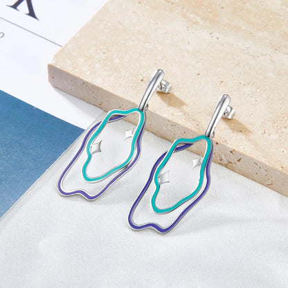 Trendy Woman Geometric Drop Earrings Brand Design Dangle Pendients Steel Acrylic Summer Boho Beach Holiday Jewelry asonjewelry