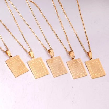 Bible Scripture Pendant Necklace Mens Womens Stainless Steel Chain Necklace asonjewelry