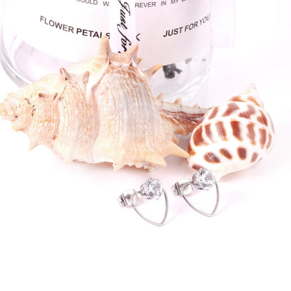 ASON Heart Round Cubic Zirconia Piercing  Stud Earrings Valentine's Gift Stainless Steel Gold Color Earring Classic Jewelry asonjewelry