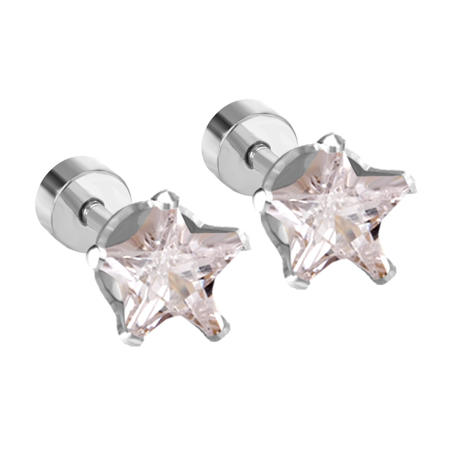 ASON Punk Small Star Screw Piercing Stud Earrings Cubic Zirconia Stainless Steel Gold Color Fashion Jewelry For Women Gift asonjewelry