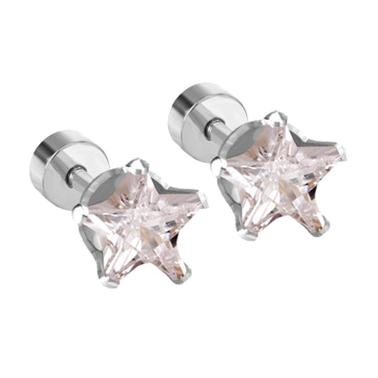 ASON Punk Small Star Screw Piercing Stud Earrings Cubic Zirconia Stainless Steel Gold Color Fashion Jewelry For Women Gift asonjewelry
