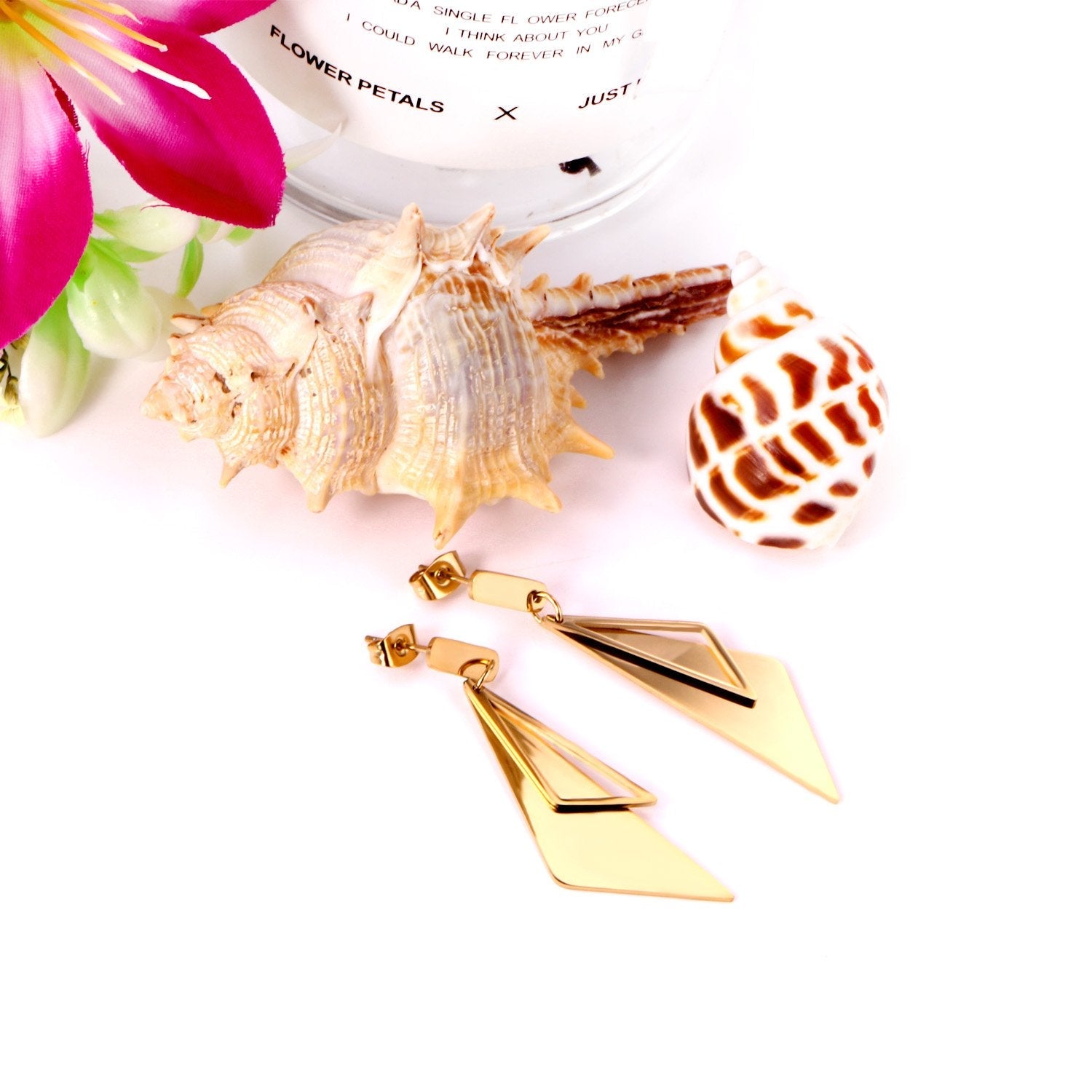 ASON 316L Stainless Steel Charming Geometric Dangle Earrings Gold Color Triangle Drop Earring for Women Accessories Jewelry asonjewelry