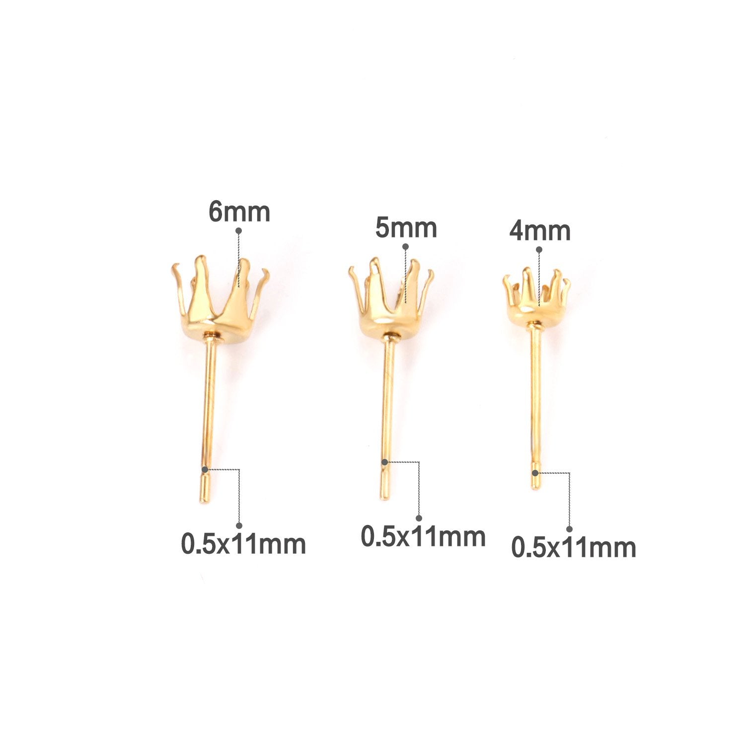 ASON 100pcs/Lot Stainless Steel Round Blank Earring Setting Fit Crystal Cabochons Earring Base for Jewelry Making Accessories asonjewelry