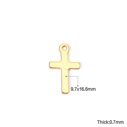 ASON 100Pcs/Lots Cross Charms 316L Stainless Steel Religious Pendant Gold Silver Color For Necklace DIY Jewelry Making Supplies asonjewelry