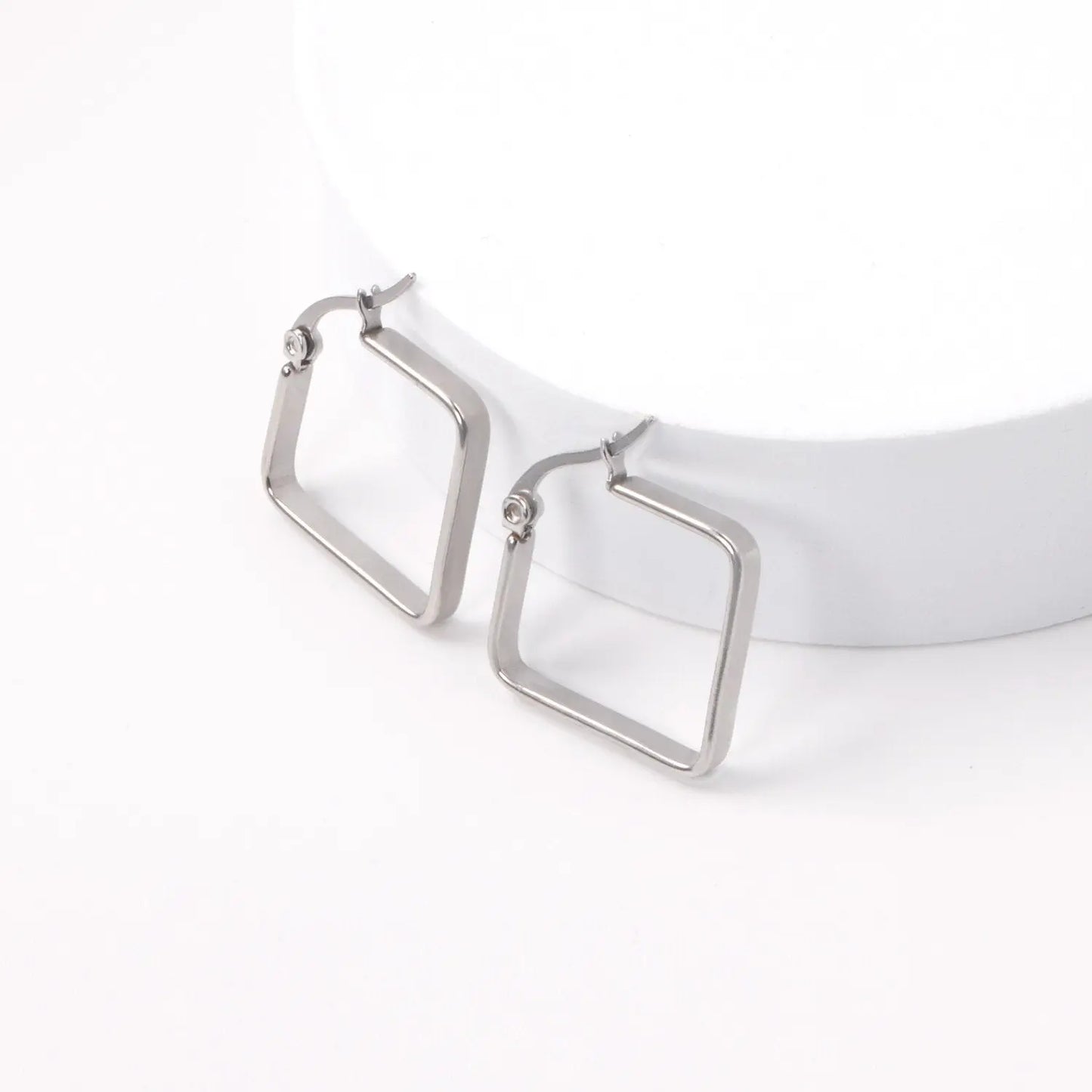 Big Suqare Hoop Earrings For Women Stainless Steel Geometirc Statement Earrings Punk Jewelry Party Birthday Gifts asonjewelry