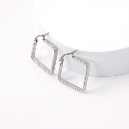Big Suqare Hoop Earrings For Women Stainless Steel Geometirc Statement Earrings Punk Jewelry Party Birthday Gifts asonjewelry