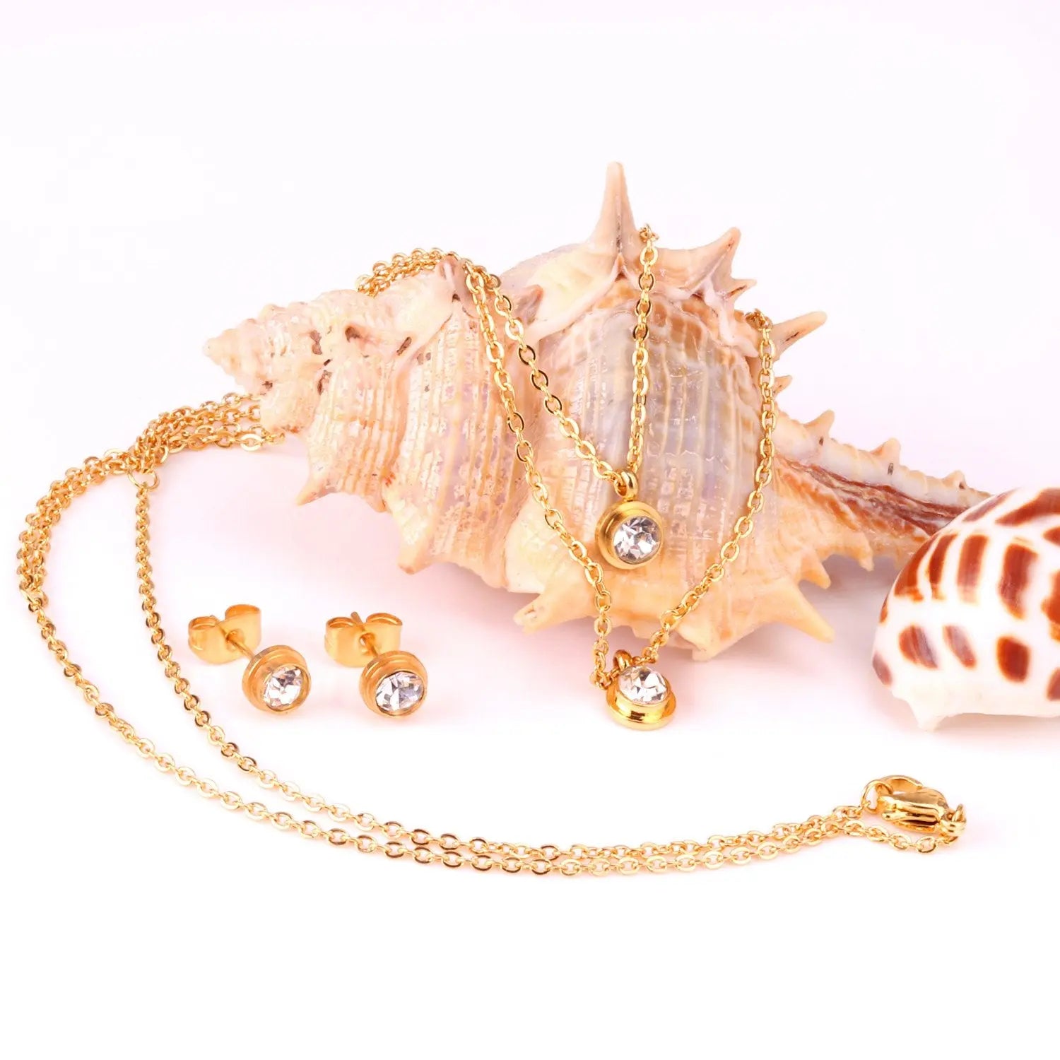 Necklace Earrings Stainless Steel Material Luxury Wedding Trendy Jewelry Sets For Women Valentine's Day Present asonjewelry