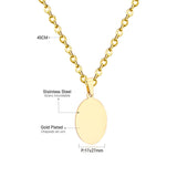 Gold Choker Religion Stainless Steel Round/Square/Rectangle Pendant Necklace For Men/Women Chain Necklace Blank Tag