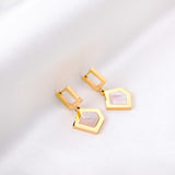Women Earrings 2022 New Punk Jewelry Stainmless Steel Gold Color Geometry Shell Hoop Earrings Bijoux Party Wholesale