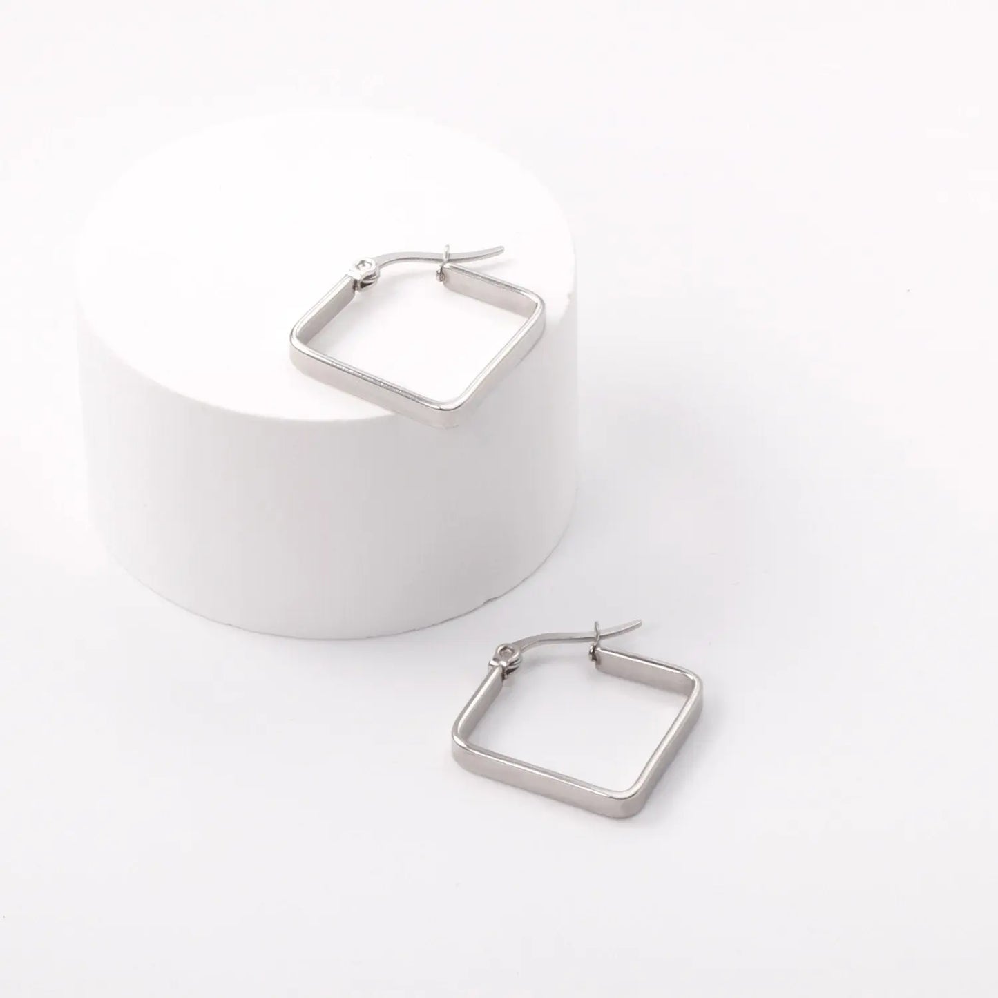 Big Suqare Hoop Earrings For Women Stainless Steel Geometirc Statement Earrings Punk Jewelry Party Birthday Gifts asonjewelry