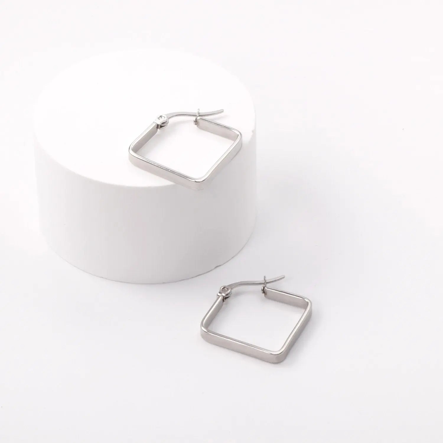 Big Suqare Hoop Earrings For Women Stainless Steel Geometirc Statement Earrings Punk Jewelry Party Birthday Gifts asonjewelry