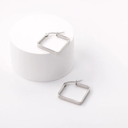 Big Suqare Hoop Earrings For Women Stainless Steel Geometirc Statement Earrings Punk Jewelry Party Birthday Gifts asonjewelry