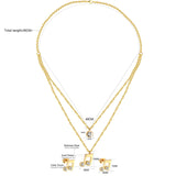 ASON Cubic Zirconia 316L Stainless Steel Gold Bridal Wedding Jewelry Set for Women Necklace Pendant Small Stud Earring