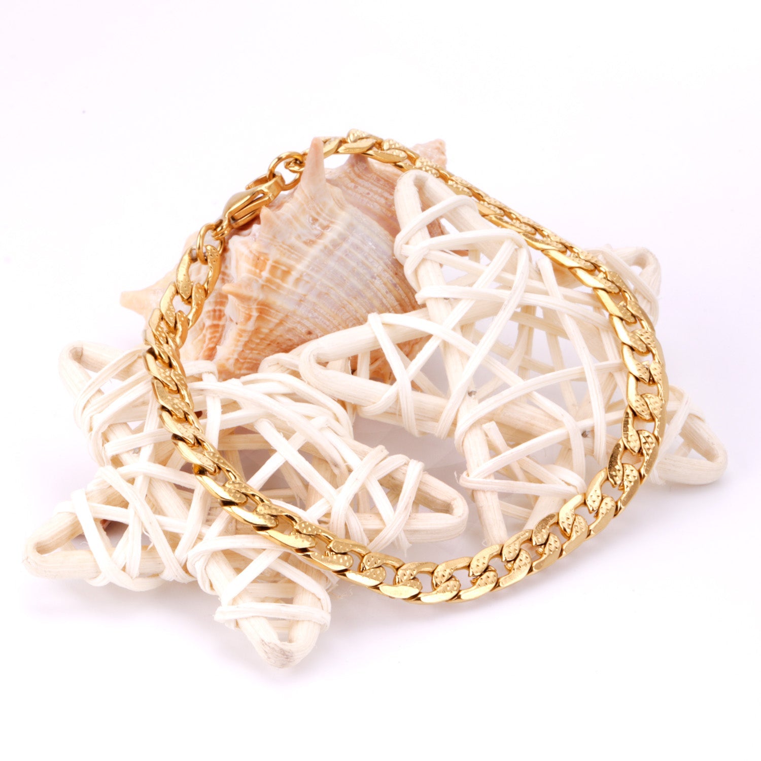 6/8/10mm Inner Star Pattern  Stainless Steel Chain Bracelet For Women asonjewelry