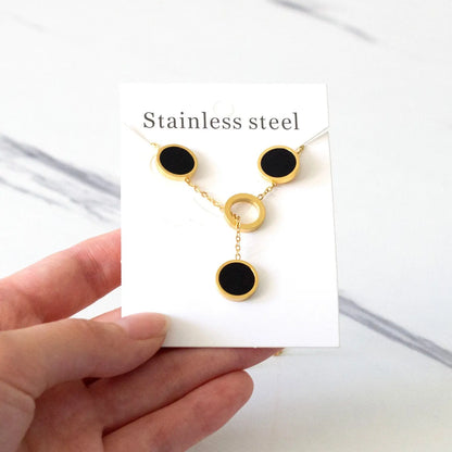 New Arrival Stainless Steel Gold/Silver Color Necklaces Earrings Sets Necklace For Women Party Jewellry Accessories asonjewelry